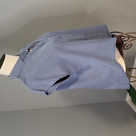 Workshop Republic Clothing Denim Sleeveless Button Down Hi Low Blouse  Size XS - Picture 2 of 12